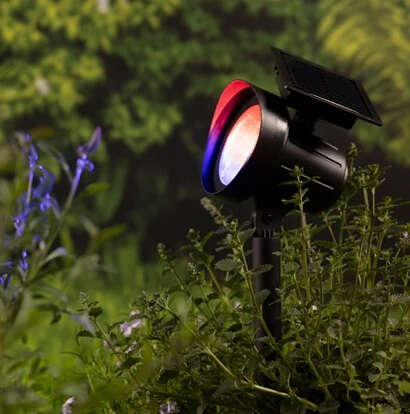 Decoris 2er Set Gartenstrahler Solar-Spotlight